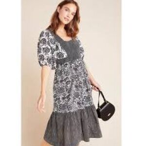 Anthropologie Adrienne Flounced Midi Dress Blooming prints 18W